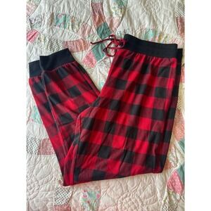 Maurices Sleep Womens Red Black Buffalo Plaid Pajama Jogger Pants Large